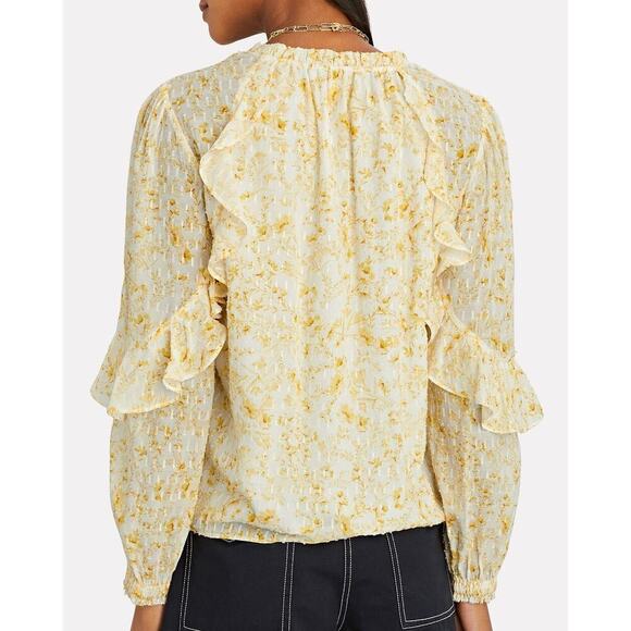 Intermix Floral Blouse Size 14 | Ruffle V-Neck Boho Romantic Top - Picture 2 of 6